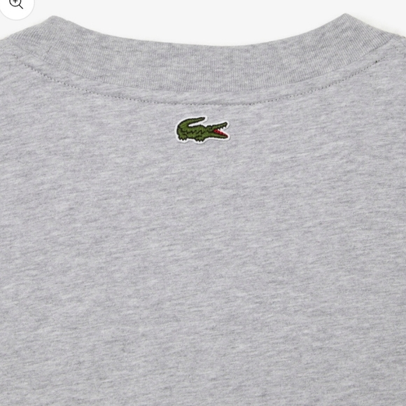 LACOSTE Men’s Crew Neck Loose Fit Crocodile Print T-Shirt - Picture 9 of 11